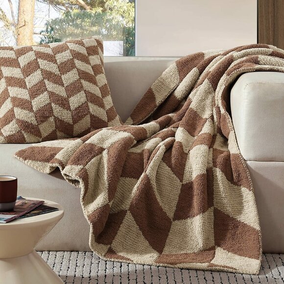 New Sunday Citizen Chevron Throw Pillow in Chestnut/Biscotti - Picture 4 of 8